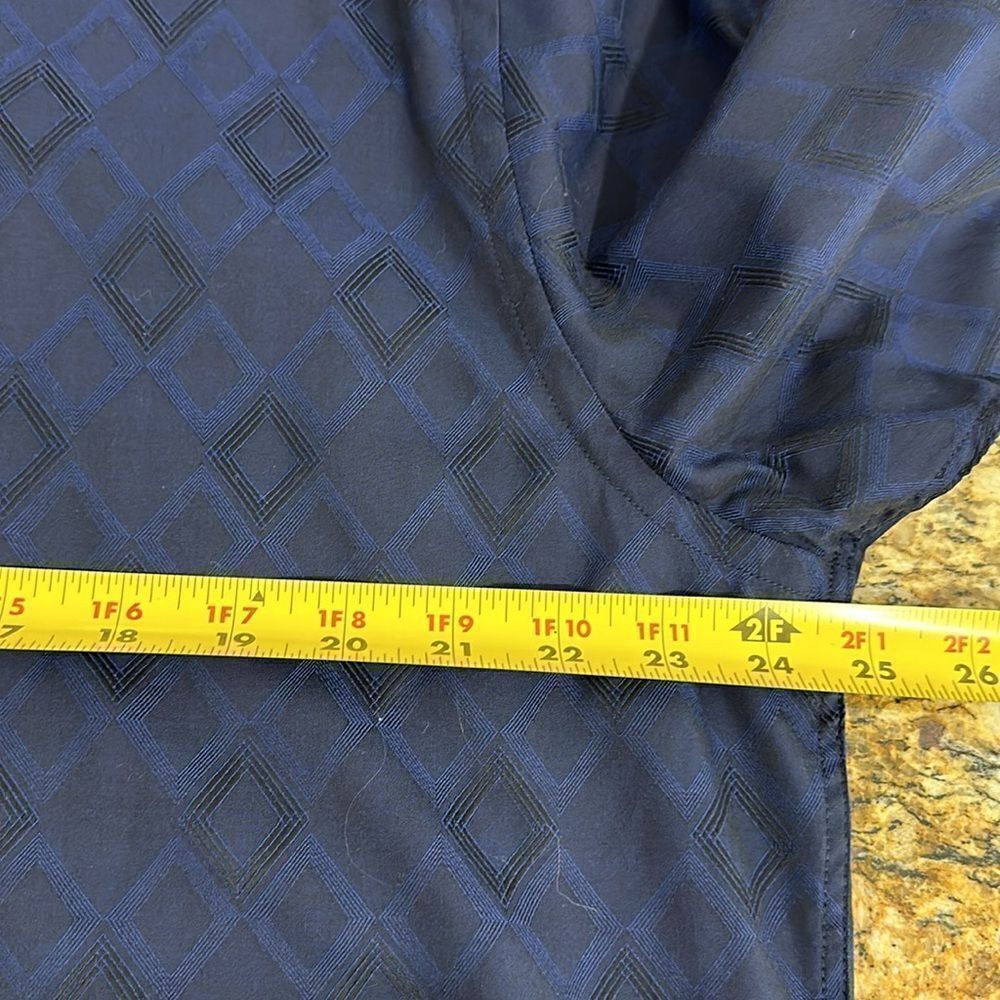 Bugatchi Blue Diamond Pattern Cotton Classic Fit … - image 8